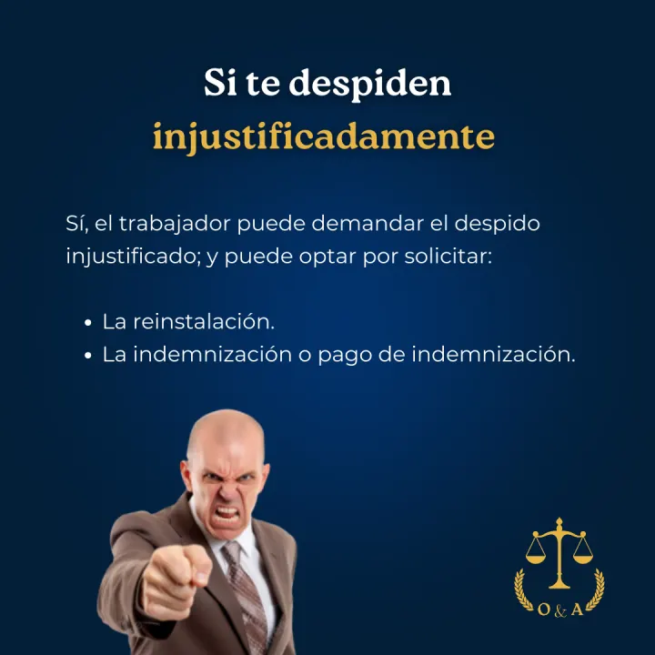 Serie informativa sobre despido injustificado, lámina 3 de 10.
